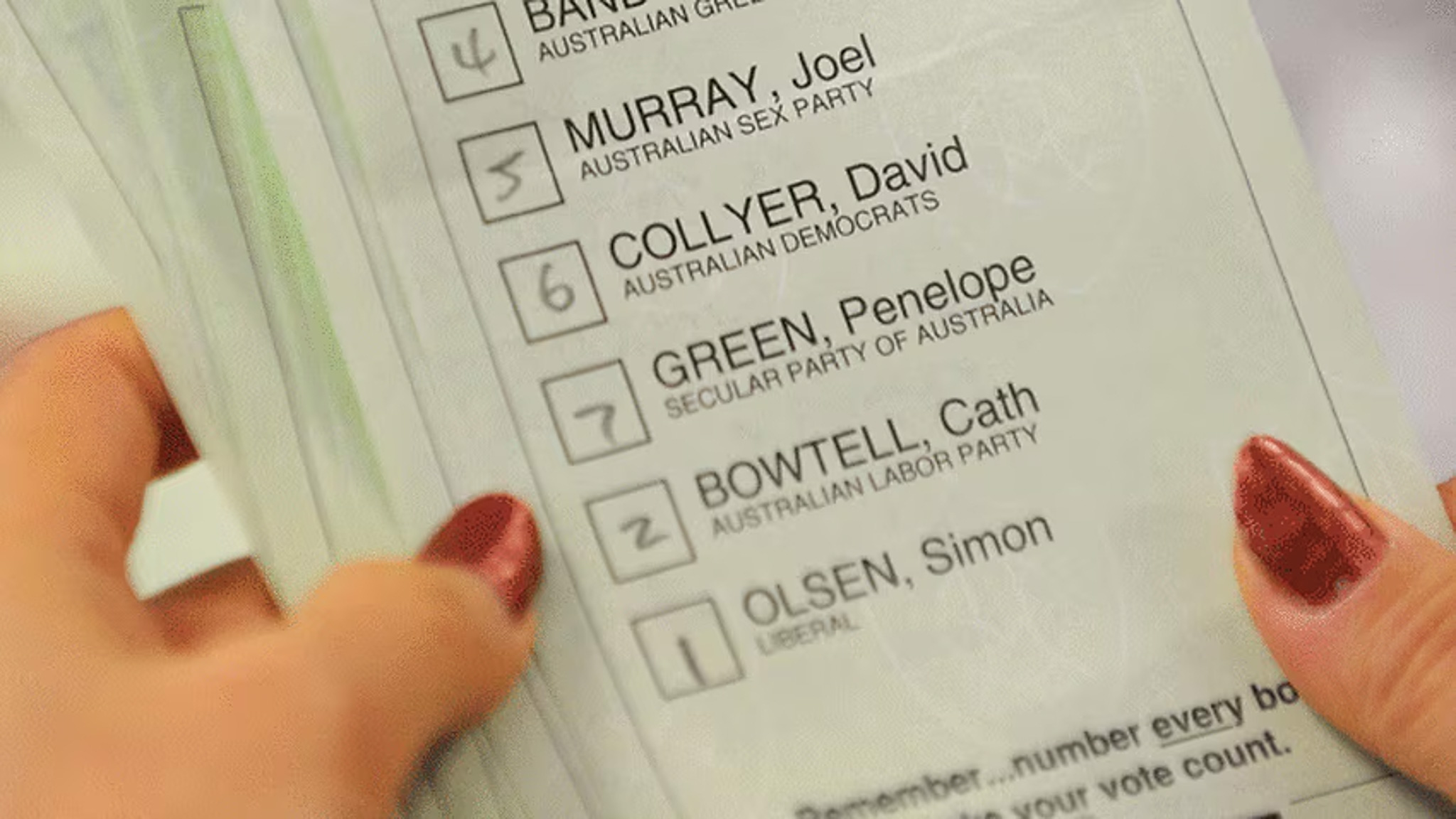house of representative ballot papper